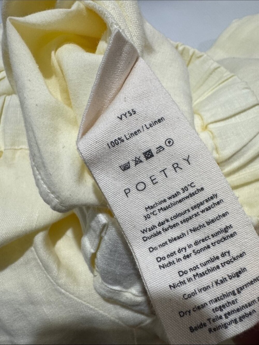 Poetry- Cropped Trousers Garment-dyed linen - light Yellow - us 12 - Picture 4 of 9